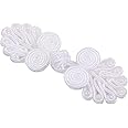 CENPEK 10 Pairs Chinese Knots Frog Buttons Closure Sewing Fasteners for Sweater Cloak Coats Scarf Cardigan and Costumes Outfit Sewing-White