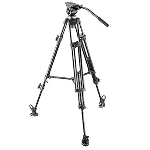 E-Image EI-7050-AA 6ft Tripod Stand Kit with Fluid Head for DSLR Camera Payload 5KG, Black