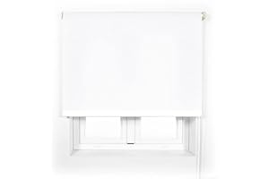 Acomoda Textil - Estor Translucido Liso de Fácil Instalación. Persiana Enrollable para Ventanas y Puertas. (Blanco, 120x180 cm)