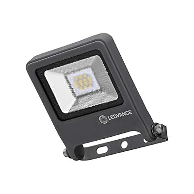 LEDVANCE Endura Flood LED | Projecteur Extérieur | Gris foncé | 10 Watts - 700 Lumens | Blanc Chaud 3000K | Etanche IP65