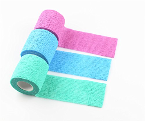 YCNK 5 Pack 2 Zoll X 5 Yards Self Adherent Cohesive Wrap Bandagen Flexible Stretch Athletic Tape mit starken Elastik für medizinische Sport Pet Supply - 6