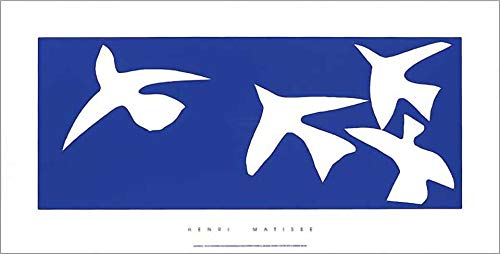 Kunst für Alle Reproduction/Poster: Henri Matisse Les Oiseaux 1947" - Affiche, Reproduction Artistique de Haute qualité, 100x50 cm