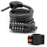 CABLE ABS DE ALTA CALIDAD: Protección fuerte del núcleo interno Más seguro y con mejor efecto antirrobo, el recubrimiento de PVC ayuda a evitar que nuestro candado de bicicleta raye sus bicicletas, parrillas, carritos de golf, etc.