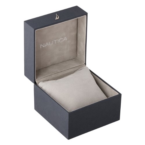 Nautica Men's 46mm Orange Resin Band Steel Case Quartz Black Dial Analog Watch N14603G