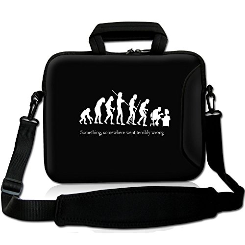 Sidorenko Designer Notebooktasche in zwei Größen erhältlich 15 Zoll - 15,6 Zoll / 17 Zoll - 17,3 Zoll // mit Tragegurt + Tragegriff inkl. Zusatzfach für Maus und Ladegerät an der Vorderseite der Tasche Laptoptasche Tragetasche Umhängetasche Bag