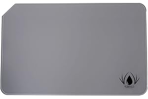 Redgrass Palette en Verre pour Peinture à l'huile, Acrylique, Peinture Miniature – Studio XL – Verre trempé avec Bords biseautés – 4 Pieds en Caoutchouc – Dos Gris Clair