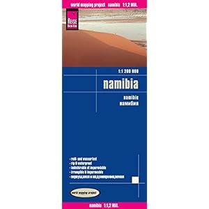 Namibia, mapa impermeable de carreteras. Escala 1:1.200.000 impermeable. Reise Know-How.