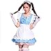 Produktbild Cute Lolita Anime Cosplay Maid Costumes ( Dress + Apron + Hair accessories + Bowknot lace white socks ) color - sky blue , Size - XL