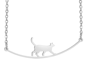 Dreamtimes Collana con gatto animale per donna Collana con gatto pigro in acciaio inossidabile Collana con cane per ragazze Ciondolo animale con cucciolo carino Gioielli con animali divertenti