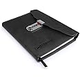 Stargood Innovation Personal Diary with Lock Password A5 Size Ruled Refillable Pages Super Soft Touch PU Leather Cover Lock Diary (162 pages) (1, Sable Black)