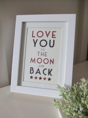 Framed East of India Print - Picture - 'Love You To The Moon And Back'