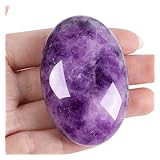 Xiannvxi 2.4" Large Amethyst Crystal Stone Polished Palm Healing Gemstone 0.7" Thick Pocket Worry Stone Crystal For Massage Reiki Stress Relief Balancing Meditation Accessories