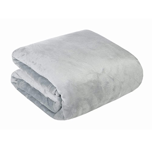 Deyongs Hudson Super suave manta de peluche, Platinum - 150 x 200 cm