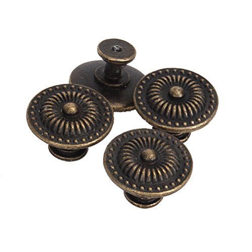 WINOMO Vintage Schrank Schublade Schrank Pull Griff Knopf 4pcs (Bronze) - 3