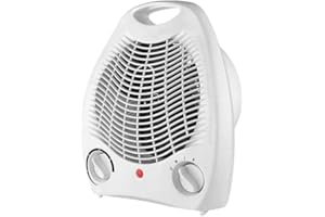 FLM SYSTEM Caldobagno Elettrico 2000W Scaldino Termoventilatore Portatile Per Bagno Stufetta Aria Calda Termoventilatore da Bagno con Termostato Regolabile, Caldo Bagno, Scaldino Elettrico