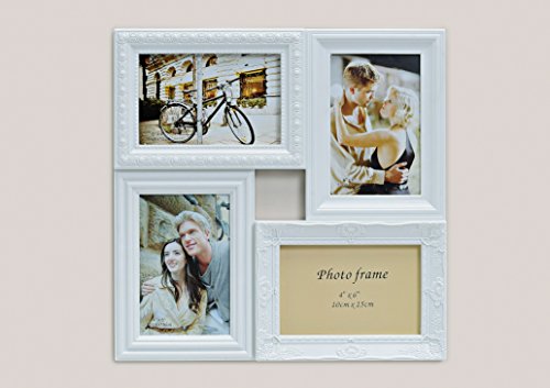 Bilderrahmen Collage für 6 Fotos | Fotocollage in weiß | Bildergalerie mit Glasscheibe - 2