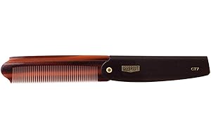 Uppercut Deluxe Peigne de Poche CT7 Flip pour Hommes, Peigne de Poche en Écaille de Tortue, Restylez Votre Coiffure Tout au Long de la Journée, Convient aux Styles de Cheveux Courts et Longs