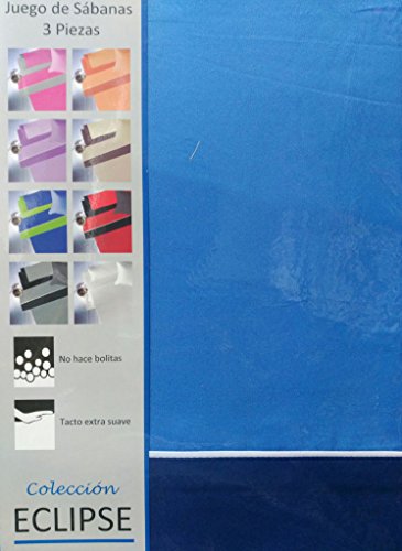 Regalitostv -ECLIPSSE- Juego Sábanas De Verano Lisas (3 Piezas) (150_x_200_cm, AZUL)