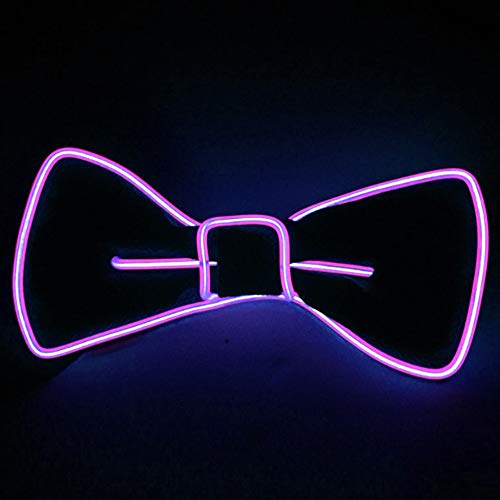 Preisvergleich Produktbild LED leuchten Fliege, JunYee Neuheit verstellbare glühende Fliege für Halloween Weihnachten, Party, Silvester Music Festival (lila)