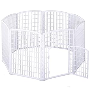 Pawhut Parque para Mascotas 8 Vallas Parque Perros con Puerta Jaula Mascota Corralito Cerca Entrenamiento Cachorros para Interior Exterior Jardín Altura 95 cm