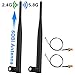 Produktbild Elekele® 2x 6 dBi Omni-direktionale Antenne RP-SMA-Buchse + 2x 30cm U.FL IPEX zu RP-SMA Pigtail Antenne WiFi Kabel