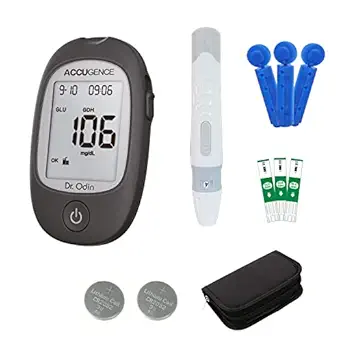 Dr. Odin Accugence Multi monitoring Glucose Meter Kit, 4 In 1 Testing | Dual Glucose Strips Compatible (GOD/FAD-GDH) | 500 Glucose Memory Black