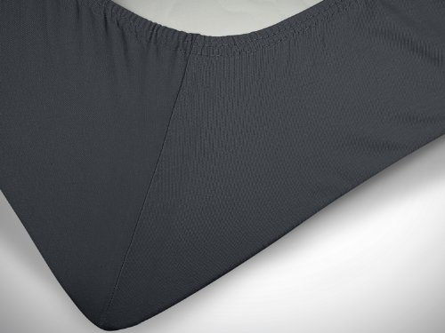 klassisches Jersey Spannbetttuch – erhältlich in 22 modernen Farben und 6 verschiedenen Größen – 100% Baumwolle, 120 x 200 cm, anthrazit - 5