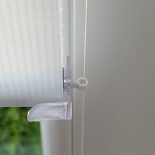 Easy-Shadow Hochwertiges UNIVERSAL Klemm- und Klebe Duo-Rollo Doppelrollo Außenmaß Breite 130 x 120 cm Höhe – 130×120 cm Apricot ( creme , beige ) – Vario Duorollo Duo Klemmfix Klemmrollo / Kleberollo ohne Bohren inklusive 2 Stück Klemmträger Easy&Fix montiert – inkl. Seitenführung - 5