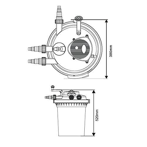 SunSun CPF-10000 Druckteichfilter UVC 11 W 10000 L/h Teich Filter Teichfilter - 8