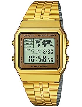 Casio Herren Digital mit Edelstahl Armbanduhr A500WEGA 9EF