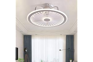 AHQX Ventilateur De Plafond Silencieux LED 56W Dimmable Plafonnier D'éclairage Avec Lampe Plafond Télécommande Lampe Design Ultra Mince Ventilateur De Salle Ventilateur Chambre Enfants Ventilateur Lustre