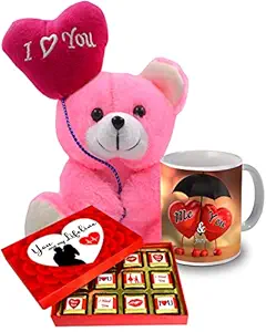 Romantic Gift| I Love You Teddy with Ceramic Coffee Mug, Chocolate Gift Box For Valentines Day, Birthday, Anniversary , Chocolate Gift, Chocolates gift Pack for boyfriend, Girlfriend, Husband, Wife