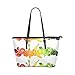 Produktbild Qdosk Mais Gemalte Gemüse Obst Große Weiche Leder Tragbare Top Hand Totes Taschen Kausale Handtaschen Mit Reißverschluss Schulter Einkaufstasche Geldbeutel Organizer
