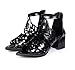 Produktbild 2018 women's shoes summer sandals in States with the rough and zipper water drill paint leather factory Black 4