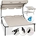 Produktbild Kesser® Doppel-Sonnenliege Doppelliege | mit Sonnendach und Kopfkissen | für Zwei Personen | mit Räder | Relaxliege | Gartenliege | wetterfest | 200 kg Belastung | 225x 175x 155 cm | Beige