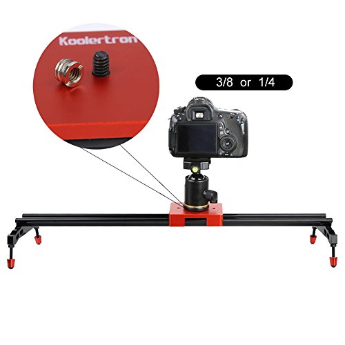 Koolertron Rail Slider Curseur Coulissant en Alliage d Aluminium Syst  me de Stabilisation avec Base de Conversion GoPro et T  l  phone Clip pour Canon Nikon Sony DSLR Cam  ra Cam  scope GoPro Smartphone  80cm   32   Rouge 