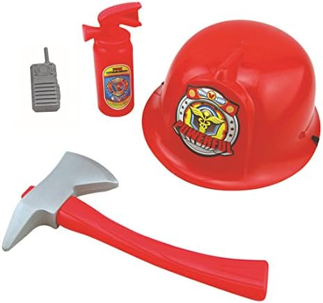 Vicoki Fireman Costume Firefighter Role Play Boys Toy Ffireman Set with Hat, Accessories Random