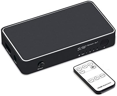 HDMI Switcher, HEJSANG Ultra HD 4x1 HDMI Switch Splitter Selector 4 Port with PIP and IR Wireless Remote Control Support 1080P 4K and 3D for HDTV Monitor DVD Players PC Projector SKY Box PS3 PS4 Xbox STB etc.