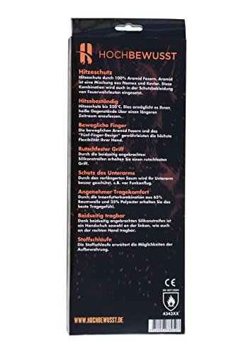Premium Grill-Handschuhe, Ofen-, Kamin-, Back-Handschuhe für professionellen Einsatz, hohe Sicherheit, hoher Hitzeschutz, EN407 beglaubigt, - 3