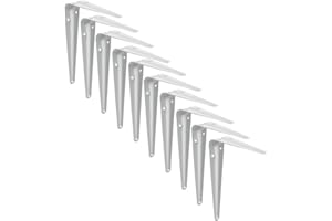 FixRello White Shelf Brackets 10-Pack - 9x7 inch, High Capacity 20kg, Stainless Steel, Modern Design for Home, Garage, Utility Rooms - Durable Wall Mount Shelves Support