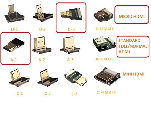 Neue schwarze FPV HDMI Kabel Micro Schnittstelle zu Standard-Schnittstelle für GH4 GOPRO BMPCC A5000 A6000 A7R A7S A6300 A6500 DJI 20CM Gerade - 2