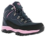  Northwest Territory Damen Wanderstiefel, Leder Wanderschuhe Komfort Rückstellschaum, Gr.-6 UK/ 39 EU,Navy / Pink
