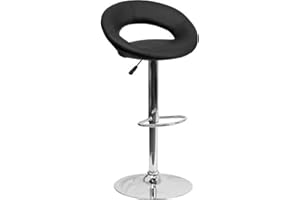 Flash Furniture Moderner Vinyl, abgerundete Rückseite, verstellbar 2 Pack schwarz