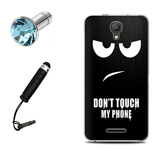 Lusee Funda de Silicona para Alcatel One Touch Pixi 4 5 0 OT5010D 3G la Silicone de TPU Caso Suave C  scara  Letras Negras   Stylus Enchufe del Polvo