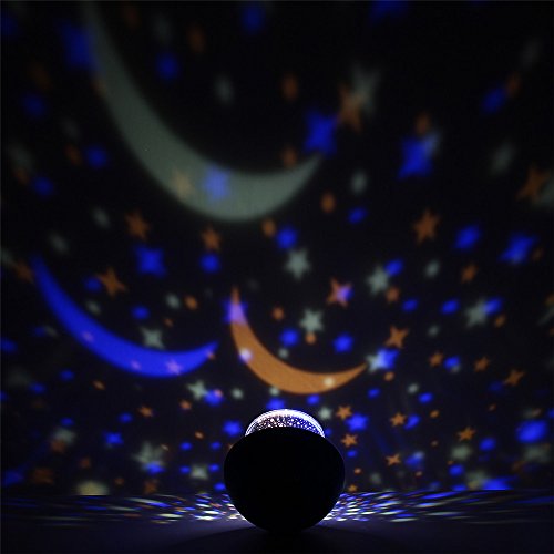 SOLMORE LED Sternenhimmel Projektor Sternenlicht Nachtlicht Sterne Star Diamanten Licht Romantische Nacht Lampe Beleuchtung 3 Austauschbare Film (Stern himmel ,Happy Birthday ,Sea World) USB/Batteriebetrieben für Kinder Baby Weihnachten Geburtstag Geschenk Zimmer Deko schwarz - 2