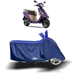 DREAM - TVS Zest 110 New BS6 Water Resistant - Dust Proof - Full Bike Scooty Two Wheeler Body Cover for TVS Zest 110 (Strip Royal Blue)