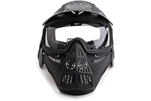 ‎SENSONG Sensong Airsoft Maske mit Schutzbrille Maske komplett Taktik CS Spiel Halloween Dekoration Cosplay Black