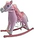 Produktbild The Rocking Horse Co Pink Schaukelpferd - Plüsch Ausführung - Komplett mit Geräusche - Massive Holz Rocker