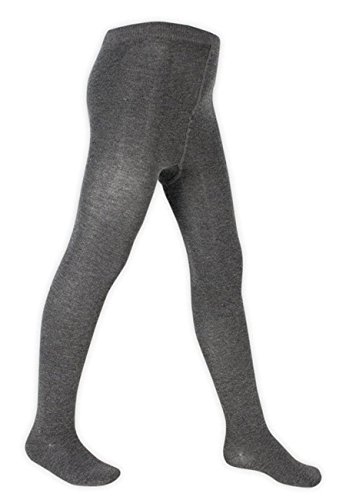 3 Pairs Baby Girls Plain Knitted Cotton Rich Warm Tights GREY 12-24 MONTHS
