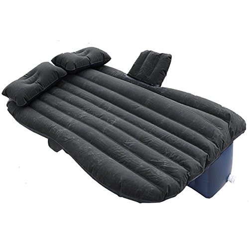Preisvergleich Produktbild Universelle Aufblasbare Auto-Matratzen-Kampierende Luft-Bett-Ausgedehnte Luftpolster-Reise-Luft-Auflage SUV Aufgeteilte Rücksitz-Luft-Matte Mit Kindern Sicherheits-Schallwand / Luftpumpe Und 2 Luftkissen,Black